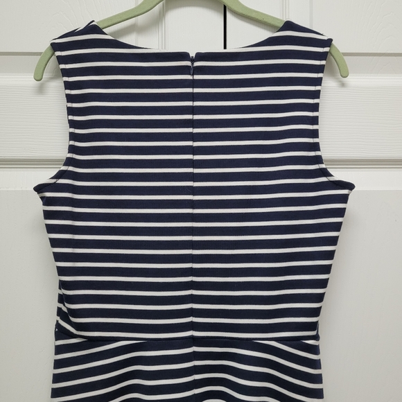 Talbots Dark Navy & White Striped Skater Dress - Picture 4 of 8